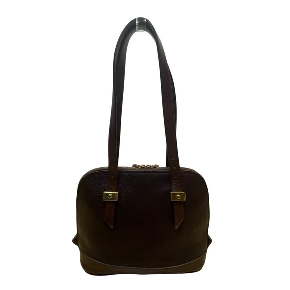 Dooney & Bourke Women’s Brown All-Weather Leather Gold Hardware Shoulder Tote - Picture 3 of 12